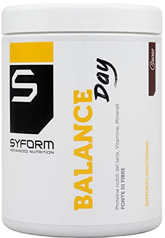 BALANCE DAY 300 G CACAO Sostituto Pasto Sieroproteine Caseinato di calcio 50:50; Azione Retard Senza Glutine