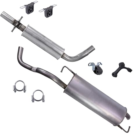 ATEC Germany Set di silenziatori di scarico 1x Silenziatore centrale, 1x Silenziatore posteriore, con materiale di montaggio Compatibile con SEAT LEON (1M1), VW GOLF 4 (1J1), NEW BEETLE (9C1, 1C1)