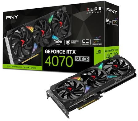 PNY GeForce RTX 4070 SUPER 12GB XLR8 Gaming Verto Epic-X RGB Overclocked Triple Fan DLSS 3