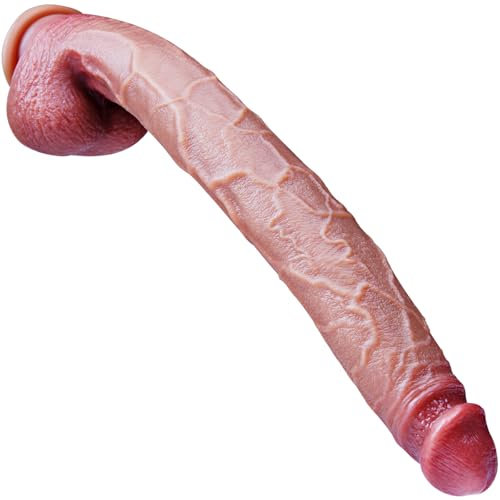 42cm Extra Long Dildo, Realistic Giant Anal Dildo, Soft Dual-Density Silicone Dildo, Huge Dildo, Powerful Suction Cup, XXL Large Dildo, Thick G-Spot Dildo Sex Toy, Suitable for Women/Men/Couples