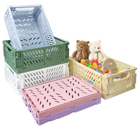 JIANFA Klappkiste,25×16.5×10cm Klappbox Klein,Stabiler Klappkisten Für Küche Eitelkeit Büro Schlafzimmer Schränke (6 Stück)