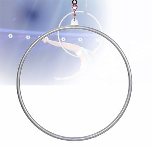 LwiftGal Aerial Ring Hoop Edelstahl Aerial Hoop Set, Single Tab Yoga Ring Dancing Circus Training für Tanzstudio, Aerial Fitness, Zirkusse,85cm