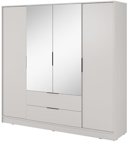 Lomadox Schlafzimmer Schrank Kleiderschrank Drehtürenschrank 206 cm mit 2 Spiegeltüren in Kaschmir