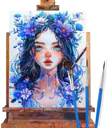 Malen Nach Zahlen Erwachsene Blume,Schönheit Malen Nach Zahlen DIY set Handgemalt Ölgemälde,Mit Pinseln und Acrylfarbe,Bastelset Erwachsene Frauen für Geschenke und Home Wand Dekoration (60x90cm) D35