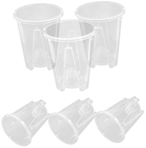 Pot de Fleurs Transparent Respirant pour Orchidée, Lot de 6 Pièces Pp
