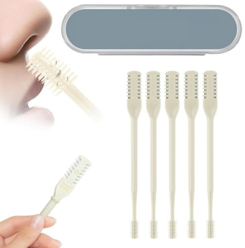 Tondeuse nasale 2 en 1, couteau double face pour poils de nez, rotation à 360° (jaune crème)