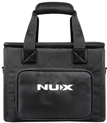 NU-X AC-25 Transit-Tasche | Gepolsterte Tragetasche für Akustikverstärker mit Schultergurt, Doppelgriff, Reißverschlusstasche vorne, leichte schützende Gigbag für Gitarrenverstärker Transport und