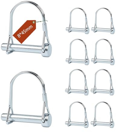 FIFIBANG 10 x alette pieghevoli a D, 8 mm x 45 mm, perno di sicurezza con chiusura a scatto