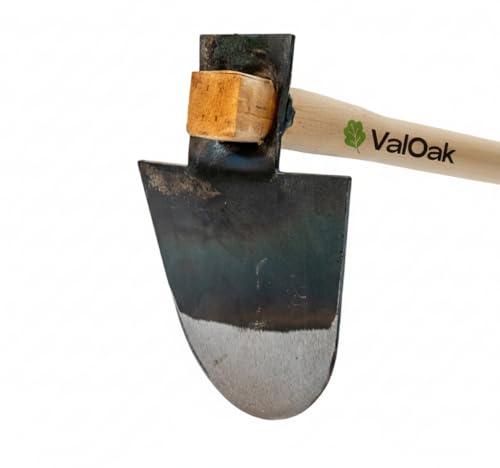 Valoak Zappa Tipo Brindisina da Giardinaggio | Manico in Legno di Faggio da 110 cm | Lama in Acciaio da 17x19 cm | Made in Italy