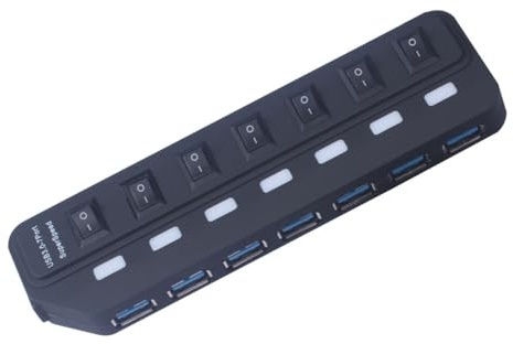 SOIMISS USB Hub Multi USB Expansion Dock Adapter for Laptop Computer with Independent LED Indicator High-speed Data Transfer Compatible with Keyboard Mouse Smartphones