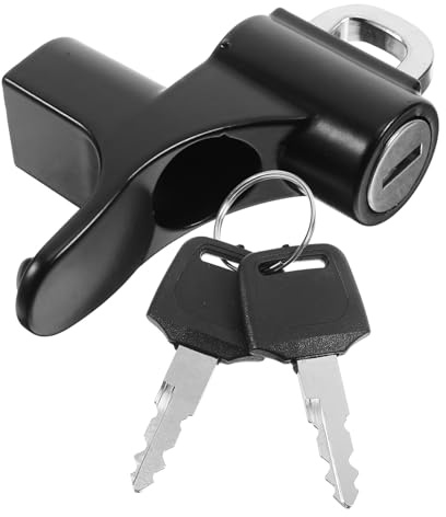 UTHCLO Cerradura Antirrobo para Casco Motocicleta y Bicicleta, Juego Compacto Negro, Fijación Segura, Resistente y Ligera, Accesorios para Motoristas, Uso Urbano Carretera