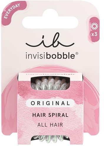 invisibobble Original Galactic Glow (3 stycken) – Spiralhår för kvinnor – hårband utan märken för hästsvans, knut och styling