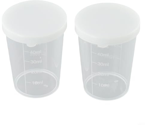 Graduated Beakers Transparent Plastic Measuring Cups With Lids 10PCS 30ML 50ML 100ML Small Liquid Containers Clear for Mini Jugs Set For Kitchen (50ml)