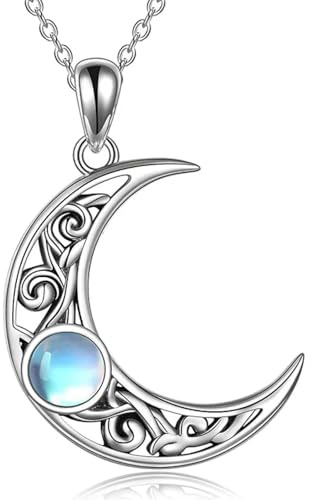 NHTISGRUE Collana romantica a forma di luna con accessori per il collo da sposa in pietra opalino imitata per donna, regalo di anniversario di lusso gioielli alla moda