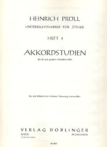 Unterrichtswerke Band 4 - Akkordstudien durch den ganzen Quintenzirkel: für Zither