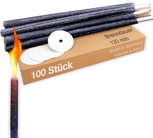 Krause & Sohn 100 St Wachsfackeln 120 Min. Brennzeit 2 Stunden Lagerfeuer Fackel Wachsfackel