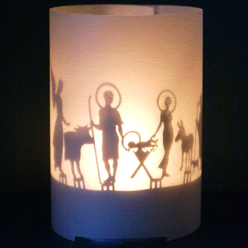 13gramm Kerzenhalter - Magisches Projiziert Krippen-Motive mit Kerzenschein für Zauberhafte Stimmung - Ideal als Deko & Geschenk für Weihnachten