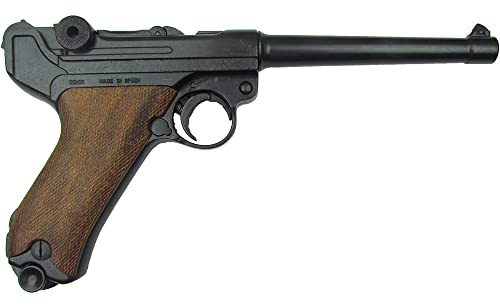 Deko Waffe Luger P08, lang, Pistole 08, Parabellum-Pistole, Holzgriff