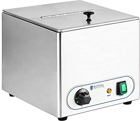 Royal Catering Chauffe-saucisses RCHW-1000 (1000W, 10L, activité chauffante par air chaud, plage de température 30 – 90 °C, inox)