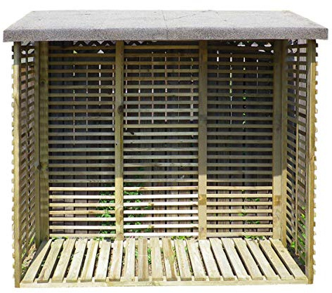 Gartenpirat Holzunterstand für Kaminholz aussen mit Rückwand – Kaminholzregal für 1,8 m³ Holz – 188 x 183 x 69 cm