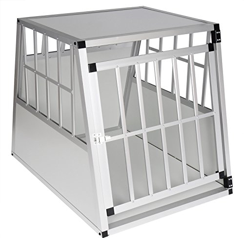 EUGAD Hundetransportbox Aluminium, Autotransportboxen für Hunde Katze 65x85x71cm, Auto Haustiertransportbox Reisebox Tiertransportbox Hundetransporttasche für große/mittlere/kleine Hunde