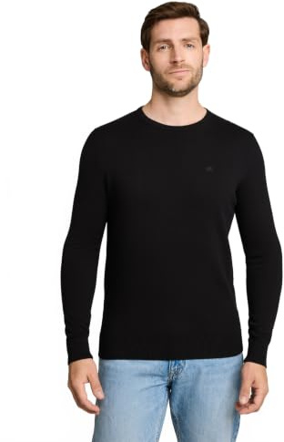 TOM TAILOR Herr Tröja 202212 Strickpullover Crewneck, 29999 - Black, XL