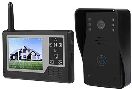 Naroote Sonnette de caméra extérieure, système d'interphone vidéo sans Fil Tout numérique TFT 3,5 Pouces(EU, 1 Moniteur intérieur)
