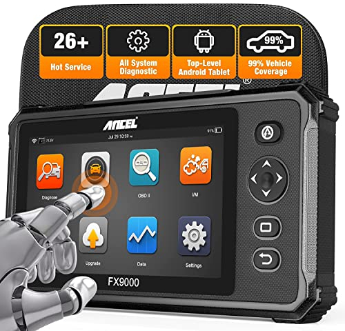 ANCEL FX9000 OBD2 Diagnosegerät für Alle Fahrzeuge, Alles Systemdiagnosen & 26 Servicefunktionen Kfz Diagnosegerät Auto OBDII Scanner mit ABS BMS TPS DPF IMMO SAS EPB TPMS AFS Öl Reset Auslesegerät