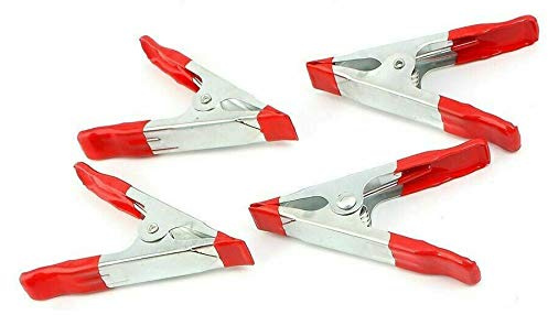 SDMAX 4pcs Large Market Stall 4'' Metal Spring Clamps Clips Tarpaulin Sheet Cover Clip with Rubber Grip