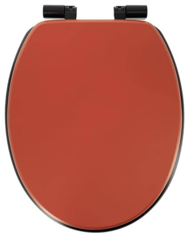 Tendance - Abattant wc mdf 18 pouces assise noire attaches abs frein de chute noires - terre de sienne noir