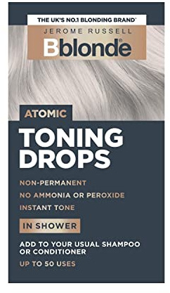 Jerome Russell Bblonde ATOMIC Toning Drops | Non-permanent Hair Dye | 50ml | Blonde Temporary Toner | Neutralises Yellow Tones | Customisable Intensity | Mix-In Shampoo/Conditioner Formula | Vegan