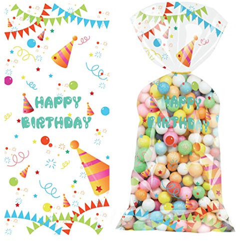 120 Stück Cellophantüten klar, Plastiktüten Bunte Candybar Tüten, Geschenktüten klein mit verschluss für süßigkeiten zum befüllen, Mitgebsel Kindergeburtstag Geschenken, Hochzeit, Party, Giveaway