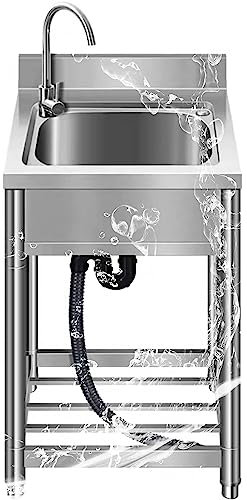 Évier Inox Autoportant Polyvalent Évier Brossé Meuble De Lavabo Pour Lavabo Commercial Domestique Professionnel Extérieur Évier De Jardin Plonge Inox Pour Cuisine Restaurant Garage Jardin