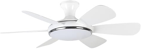 Orbegozo CP 117105 Ventilador de Techo con Luz LED 32W, 6 Aspas, Sistema de Ventilación Reversible, Cambio de Giro desde Mando y Diseño Muy Silencioso 105 cm