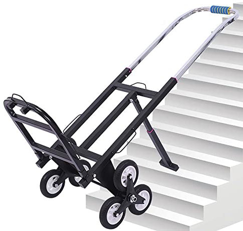 Carretilla para Subir escaleras, transpaleta Manual, Carretilla de Mano portátil Plegable, Carretilla para Subir escaleras con 6 Ruedas de Goma Maciza, Carretilla para Subir escale