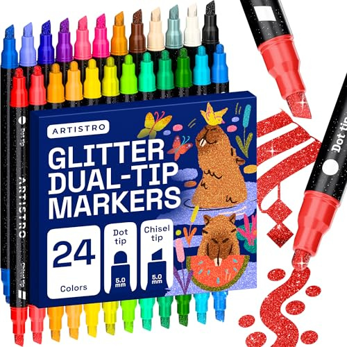 ARTISTRO 24 Glitter Dual Tip Markers