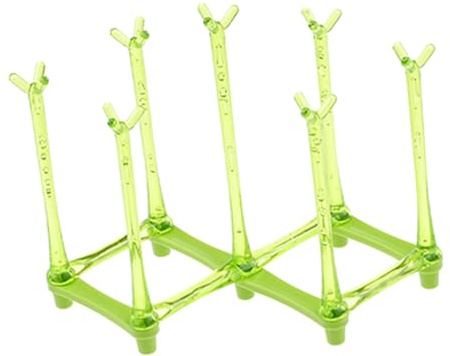 Cabilock Estante para Biberones Retráctil de Plástico Verde para Cocina, Secador de Botellas Soporte para Mantener Vasos en Posición Vertical, Pack de 2 Unidades