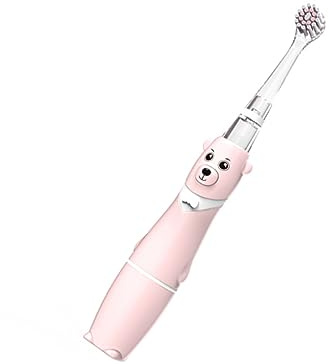 Gatuida Elektrische Kinderzahnbürste Rosa mit Buntem Licht und Wasserdichtem Abs Gehäuse Sanfte Reinigung für Kinder für Tägliche Mundpflege
