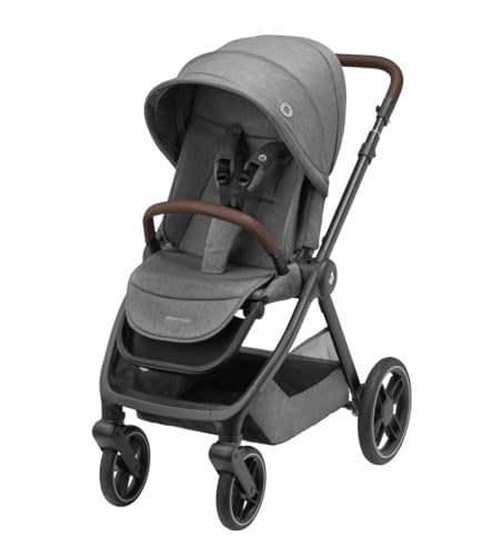 Maxi-Cosi Oxford Baby Kinderwagen, 0–4 Jahre, 0–22 kg, kompakt zusammenklappbar, Geräumiger Sitz, Sanfte Federung, 3 Liegepositionen, 10 kg großen Aufbewahrungskorb, Select Grey
