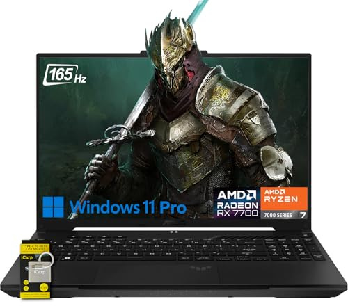ASUS TUF Gaming A16 Laptop 16 WUXGA 165Hz 7ms 100% sRGB AMD Octa-core Ryzen 7 7735HS 16GB RAM 512GB SSD AMD Radeon RX 7700S 8GB (>RTX4060) Backlit Type-C USB4 Fast Charging Win11 Pro ICP Accessory