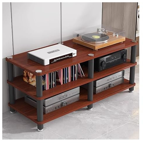 3-stufiges Audio-/Video-Geräte-Tower-Rack für das Wohnzimmer, Stereo-Schrank, Home-Office-Theater-Eck-Medien-TV-Ständer, Plattenspieler, Receiver, Lautsprecher, Verstärker, Komponenten-Aufbe