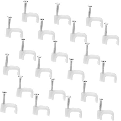HOMSFOU 300stücke Kabelnägel Für Wandmontage Draht-wandclips Aus Stahl Und Pe Ethernet-kabelclips Kabel-wandhalter Für Verschiedene Kabeltypen