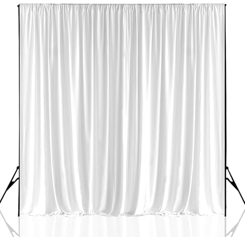 WedDecor 4 x 4 Metres White Backdrop, Wrinkle-Free Spandex Curtain | Polyester Fabric Panel for Photography in Baby Showers, Weddings, Parties, and Decoration