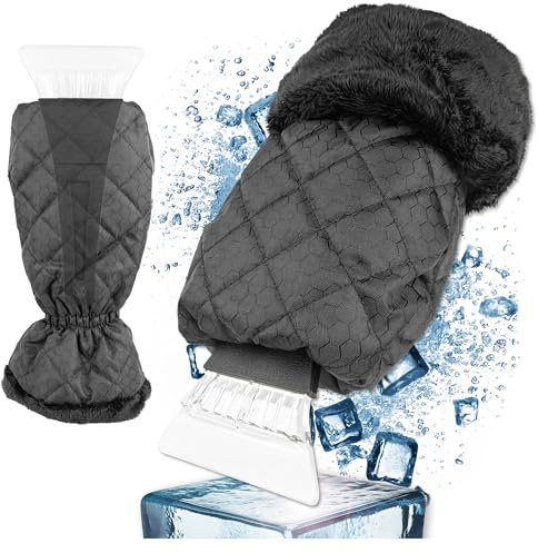 TULMERO Eiskratzer Auto mit Handschuh - Handschuhe Scheibenenteiser Auto Zubehör für effektive Schneeräumung - Robuster Eiskratzer - Auto - Eiskratzer zum entfrosten