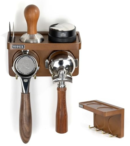 NEOUZA Mini-Espresso-Zubehör-Halter, Wandmontage, Organizer für 51/53/58 mm, Kaffeestampfer, Verteiler, Siebträger, Aufbewahrungsregal für Bar, Heimbüro