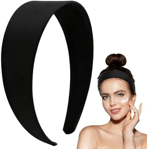 4CM Breiter Haarreif, Haarreifen Damen Breite, Klassisches Basic Schwarz Band Haarband für Frauen Mädchen, Vielseitiges Stirnband für für Alltag & Fest (Schwarz)