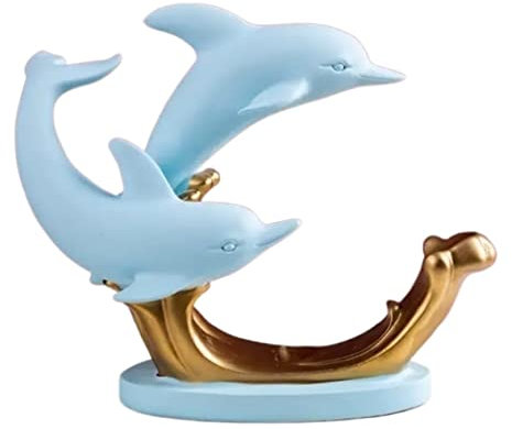IWENZHKPA Weinregal Flaschenregal Kreatives Delfin-Weinregal, Kunstharz, Schmiedeeisen, Weinflaschenhalter, Geschenk Für Weinliebhaber Weinhalter Weinflaschenhalter(Gold)