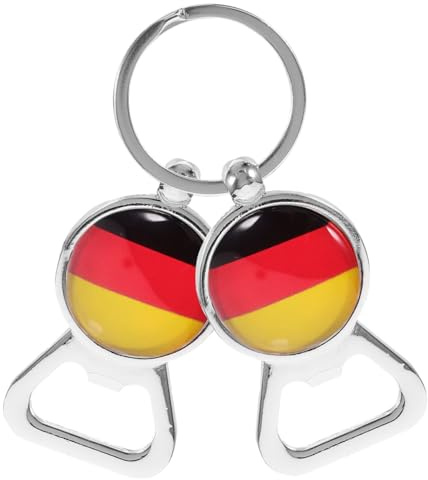 COSMEVIVI 2pezzi Apribottiglie Portachiavi Design Germania Gadget Per Apertura Bottiglie Facile e Speciali