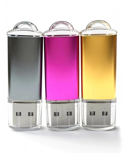 16GB Chiavetta USB 3 Pezzi Pen Drive 16GB WISEORANGE Metallo USB2.0 Unità Memoria USB per PC, Laptop,TV con Luce LED (3 colori)