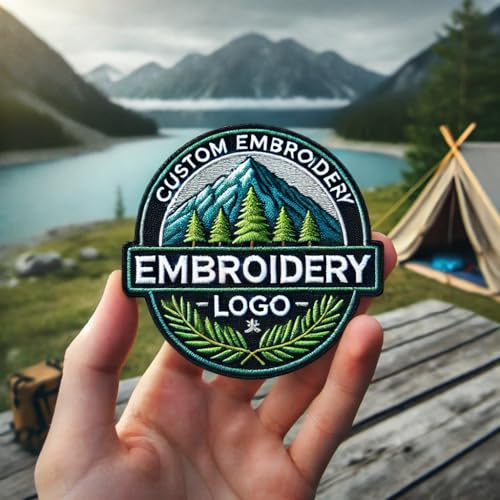 Individuell bestickte Aufnäher – zum Aufbügeln, Aufnähen, Klettverschluss-Rückseite, personalisiertes Logo, Text oder Design für Hüte, Taschen, Jacken und Uniformen